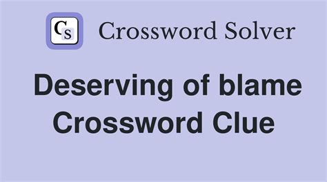 Undeserved Blame Crossword Clue